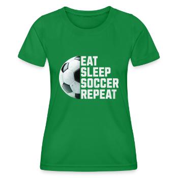 MANGEZ DORMIR SOCCER RÉPÉTER - T-shirt sport Femme - vert - Devant - AI Model Female 172 dark (172cm)