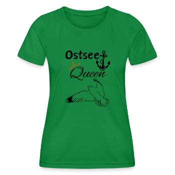 Ostsee Queen-Ostsee Königin-Anker und Möwe - Frauen Funktions-T-Shirt - Kelly Green - Vorne - AI Model Female 172 dark (172cm)