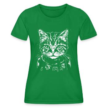 Katzendame Punk - Frauen Funktions-T-Shirt - Kelly Green - Vorne - AI Model Female 172 dark (172cm)