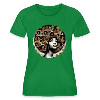 Afro-Style Inspiration, Musical Harmony - Women's Functional T-Shirt - kelly green - Front - AI Model Female 172 dark (172cm)