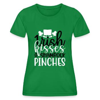 Irish Kisses Shamrock Pinches - Frauen Funktions-T-Shirt - Kelly Green - Vorne - AI Model Female 172 dark (172cm)