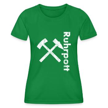 Ruhrpott Vertikal - Frauen Funktions-T-Shirt - Kelly Green - Vorne - AI Model Female 172 dark (172cm)