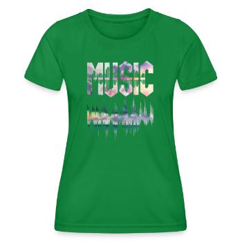 Vinyl Musiker Retro Musik Vinyl Vintage Musizieren - Frauen Funktions-T-Shirt - Kelly Green - Vorne - AI Model Female 172 dark (172cm)