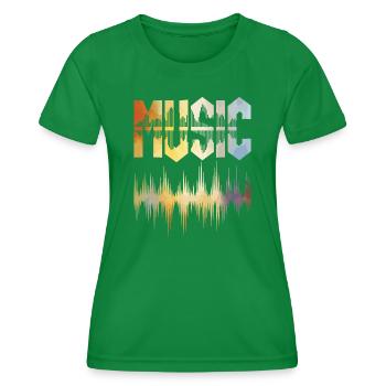 Vinyl Musiker Retro Musik Vinyl Vintage Musizieren - Frauen Funktions-T-Shirt - Kelly Green - Vorne - AI Model Female 172 dark (172cm)