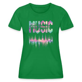 Vinyl Musiker Retro Musik Vinyl Vintage Musizieren - Frauen Funktions-T-Shirt - Kelly Green - Vorne - AI Model Female 172 dark (172cm)