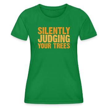 Holz Kettensäge Holzfäller Holzarbeiter Klettern - Frauen Funktions-T-Shirt - Kelly Green - Vorne - AI Model Female 172 dark (172cm)