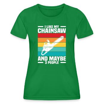 Holz Kettensäge Holzfäller Holzarbeiter Klettern - Frauen Funktions-T-Shirt - Kelly Green - Vorne - AI Model Female 172 dark (172cm)