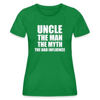 Meilleur oncle Bad Influence Cadeau de famille - T-shirt sport Femme - vert - Devant - AI Model Female 172 dark (172cm)