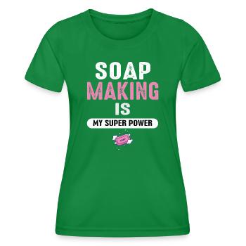 Savonner Fabrication de savon Fabrication de savon - T-shirt sport Femme - vert - Devant - AI Model Female 172 dark (172cm)