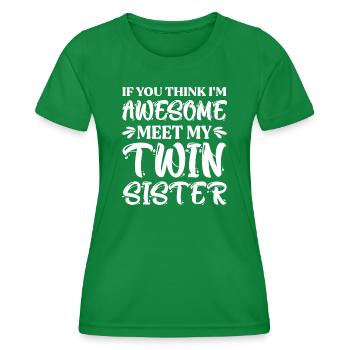 Jumeaux Sœur jumelle Frères et sœurs - T-shirt sport Femme - vert - Devant - AI Model Female 172 dark (172cm)