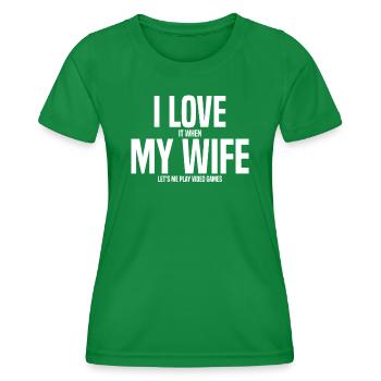 Eherfrau Gaming Video Games Console Partner PC - Women's Functional T-Shirt - kelly green - Front - AI Model Female 172 dark (172cm)