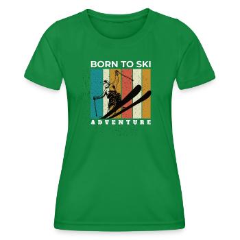 Skieurs Montagnes Descente Ski Sport Skis Ski Ski - T-shirt sport Femme - vert - Devant - AI Model Female 172 dark (172cm)