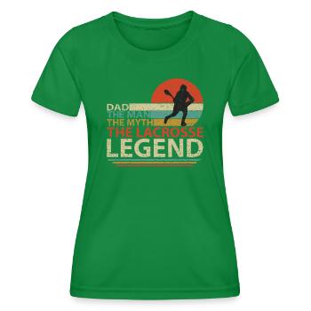 Lacrosse Father Game Sport Papa Racket Player - Women's Functional T-Shirt - kelly green - Front - AI Model Female 172 dark (172cm)