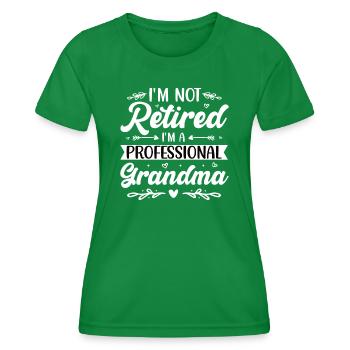 Grandma Pensioner Grandma Grandson Granddaughter Grandma - Women's Functional T-Shirt - kelly green - Front - AI Model Female 172 dark (172cm)