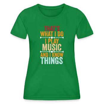 Vinyl Musiker Retro Musik Vinyl Vintage Musizieren - Frauen Funktions-T-Shirt - Kelly Green - Vorne - AI Model Female 172 dark (172cm)