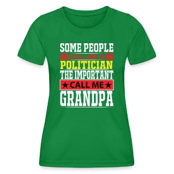 Politicien Politicien Grand-père Maire Grand-père - T-shirt sport Femme - vert - Devant - AI Model Female 172 dark (172cm)