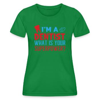 Assistante dentaire Dentiste Dent - T-shirt sport Femme - vert - Devant - AI Model Female 172 dark (172cm)
