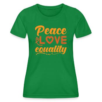 Frieden Peace Liebe Friede Weltfrieden - Frauen Funktions-T-Shirt - Kelly Green - Vorne - AI Model Female 172 dark (172cm)