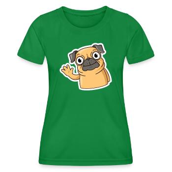 Süßer Mops Leben Welpe Hundebesitzer Mopsliebe - Frauen Funktions-T-Shirt - Kelly Green - Vorne - AI Model Female 172 dark (172cm)