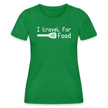 Restaurant Tester Travel Food - Women's Functional T-Shirt - kelly green - Front - AI Model Female 172 dark (172cm)