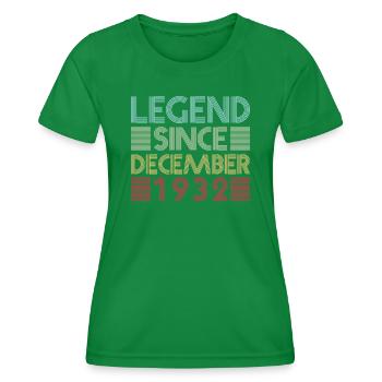 Legenden Geburtstag Dezember 1932 geboren Geschenk - Frauen Funktions-T-Shirt - Kelly Green - Vorne - AI Model Female 172 dark (172cm)