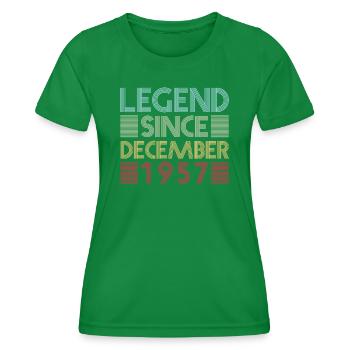 Legenden Geburtstag Dezember 1957 geboren Geschenk - Frauen Funktions-T-Shirt - Kelly Green - Vorne - AI Model Female 172 dark (172cm)