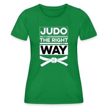 Asian Martial Arts Judoka Judo Fighter Geshenk - Women's Functional T-Shirt - kelly green - Front - AI Model Female 172 dark (172cm)