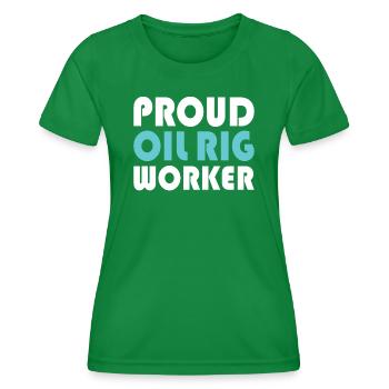 Plate-forme pétrolière Travailleurs du gaz pétrolier forant une plate-forme pétrolière - T-shirt sport Femme - vert - Devant - AI Model Female 172 dark (172cm)