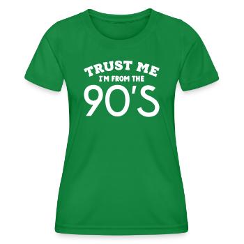 90er Jahre neunziger Kindheit - Frauen Funktions-T-Shirt - Kelly Green - Vorne - AI Model Female 172 dark (172cm)