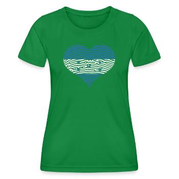Honduras Landesflagge Honduras Republik Herz - Frauen Funktions-T-Shirt - Kelly Green - Vorne - AI Model Female 172 dark (172cm)