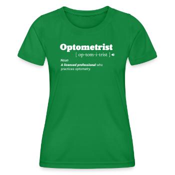 Opticien Optométriste Opticien Ophtalmologiste Café - T-shirt sport Femme - vert - Devant - AI Model Female 172 dark (172cm)