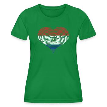 Paraguay Herz Flagge Fahne Lateinamerika Reisen - Frauen Funktions-T-Shirt - Kelly Green - Vorne - AI Model Female 172 dark (172cm)