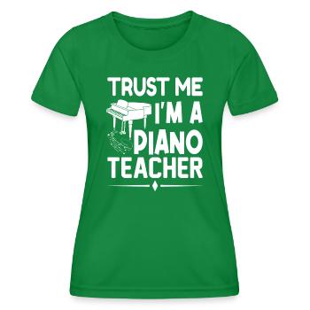 Pianiste Pianiste Pianiste Professeur de piano - T-shirt sport Femme - vert - Devant - AI Model Female 172 dark (172cm)