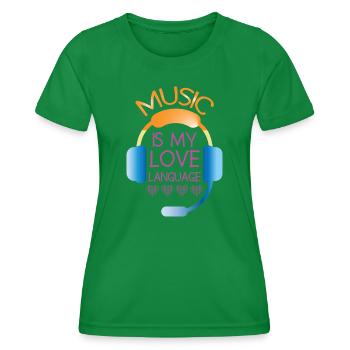 Vinyl Musiker Retro Musik Vinyl Vintage Musizieren - Frauen Funktions-T-Shirt - Kelly Green - Vorne - AI Model Female 172 dark (172cm)