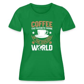 Café Sarcasme Amis Bonheur Joie Cappuccino - T-shirt sport Femme - vert - Devant - AI Model Female 172 dark (172cm)