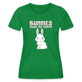 Lapins Amour d’animal - T-shirt sport Femme - vert - Devant - AI Model Female 172 dark (172cm)