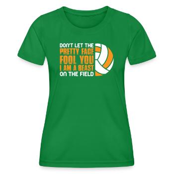 Volleyball Volley Aufschlag Volleyballspieler - Frauen Funktions-T-Shirt - Kelly Green - Vorne - AI Model Female 172 dark (172cm)