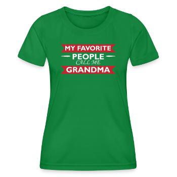 Grandma Pensioner Grandma Grandson Granddaughter Grandma - Women's Functional T-Shirt - kelly green - Front - AI Model Female 172 dark (172cm)