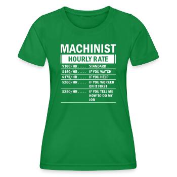 Machine operator plant operator gift - Women's Functional T-Shirt - kelly green - Front - AI Model Female 172 dark (172cm)