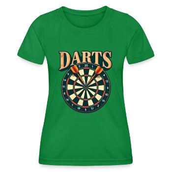 Darts Sport Dartboard Dartscheibe - Frauen Funktions-T-Shirt - Kelly Green - Vorne - AI Model Female 172 dark (172cm)