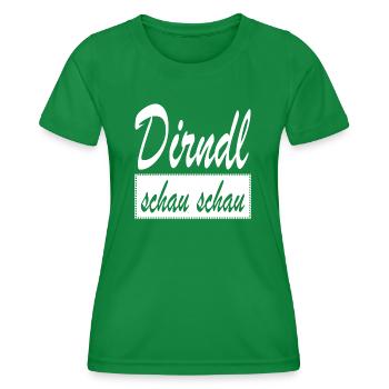 Dirndl schau schau Dialekt Wien Österreich - Frauen Funktions-T-Shirt - Kelly Green - Vorne - AI Model Female 172 dark (172cm)