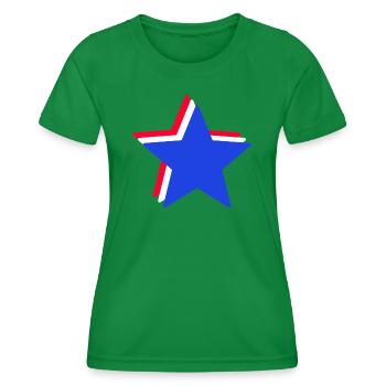 Red, White and Blue Stars - Women's Functional T-Shirt - kelly green - Front - AI Model Female 172 dark (172cm)