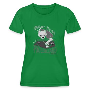 Poolbillard was sonst, Billard Fuchs mit Spruch - Frauen Funktions-T-Shirt - Kelly Green - Vorne - AI Model Female 172 dark (172cm)