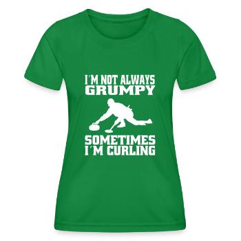 Curling Stone Gift Curling Stone Curl Curler - T-shirt sport Femme - vert - Devant - AI Model Female 172 dark (172cm)