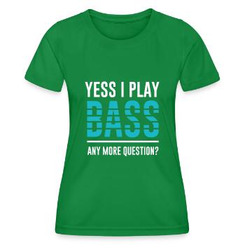 Basse guitare bassist joueur EADG basse musique - T-shirt sport Femme - vert - Devant - AI Model Female 172 dark (172cm)