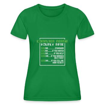 Computer Repair Ingenitor Computer Computer Hours - Women's Functional T-Shirt - kelly green - Front - AI Model Female 172 dark (172cm)