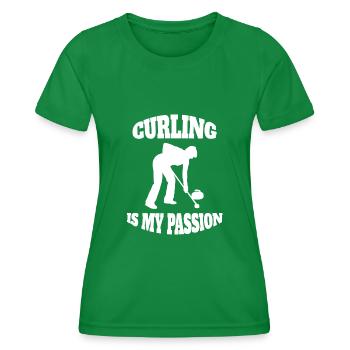 Curling Stone Curl curler Curling Stone Cadeau - T-shirt sport Femme - vert - Devant - AI Model Female 172 dark (172cm)