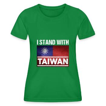 Taiwan Flag Taipei China No War - Women's Functional T-Shirt - kelly green - Front - AI Model Female 172 dark (172cm)