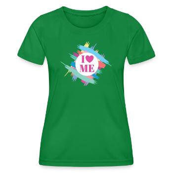 I Love Me Selbstvertrauen Ich Liebe Mich Herz - Frauen Funktions-T-Shirt - Kelly Green - Vorne - AI Model Female 172 dark (172cm)