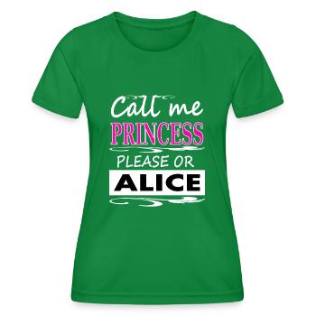 Ich bin Alice ich heiße Alice Prinzessin Geschenk - Frauen Funktions-T-Shirt - Kelly Green - Vorne - AI Model Female 172 dark (172cm)